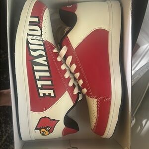 Women's Red and White Athletic Shoes
